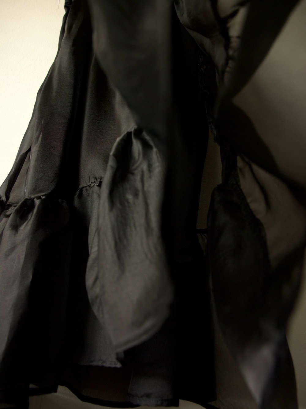 wild fable Black Sheer Tiered Midi Dress with Tie Straps and Ruffle Hem - Picture 9 of 13